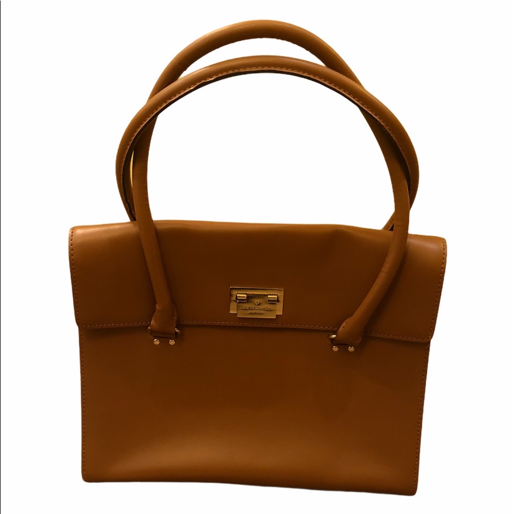 NWOT Kate Spade Structured Cognac Handbag